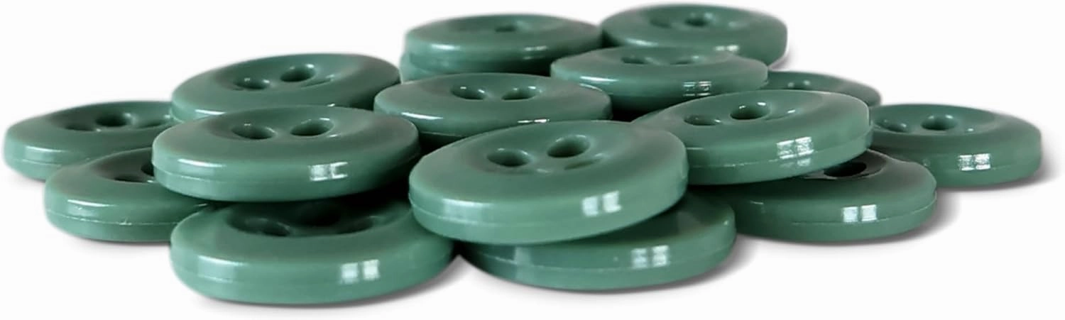 ButtonMode Industrial Shirt Buttons (Fits Carhartt, Dickies, Red Kap Work Shirts) Class A, B, C, Workshop Commercial Industrial Strength Buttons Measuring 13mm (1/2 in), Green Light, 22-Buttons