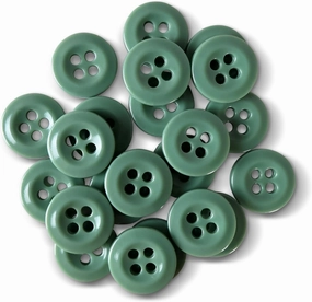 ButtonMode Industrial Shirt Buttons (Fits Carhartt, Dickies, Red Kap Work Shirts) Class A, B, C, Workshop Commercial Industrial Strength Buttons Measuring 13mm (1/2 in), Green Light, 22-Buttons