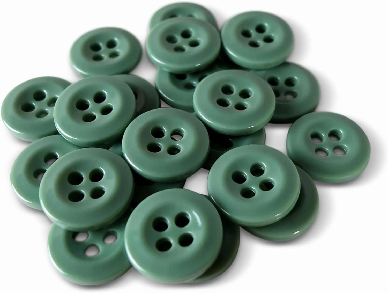 ButtonMode Industrial Shirt Buttons (Fits Carhartt, Dickies, Red Kap Work Shirts) Class A, B, C, Workshop Commercial Industrial Strength Buttons Measuring 13mm (1/2 in), Green Light, 22-Buttons