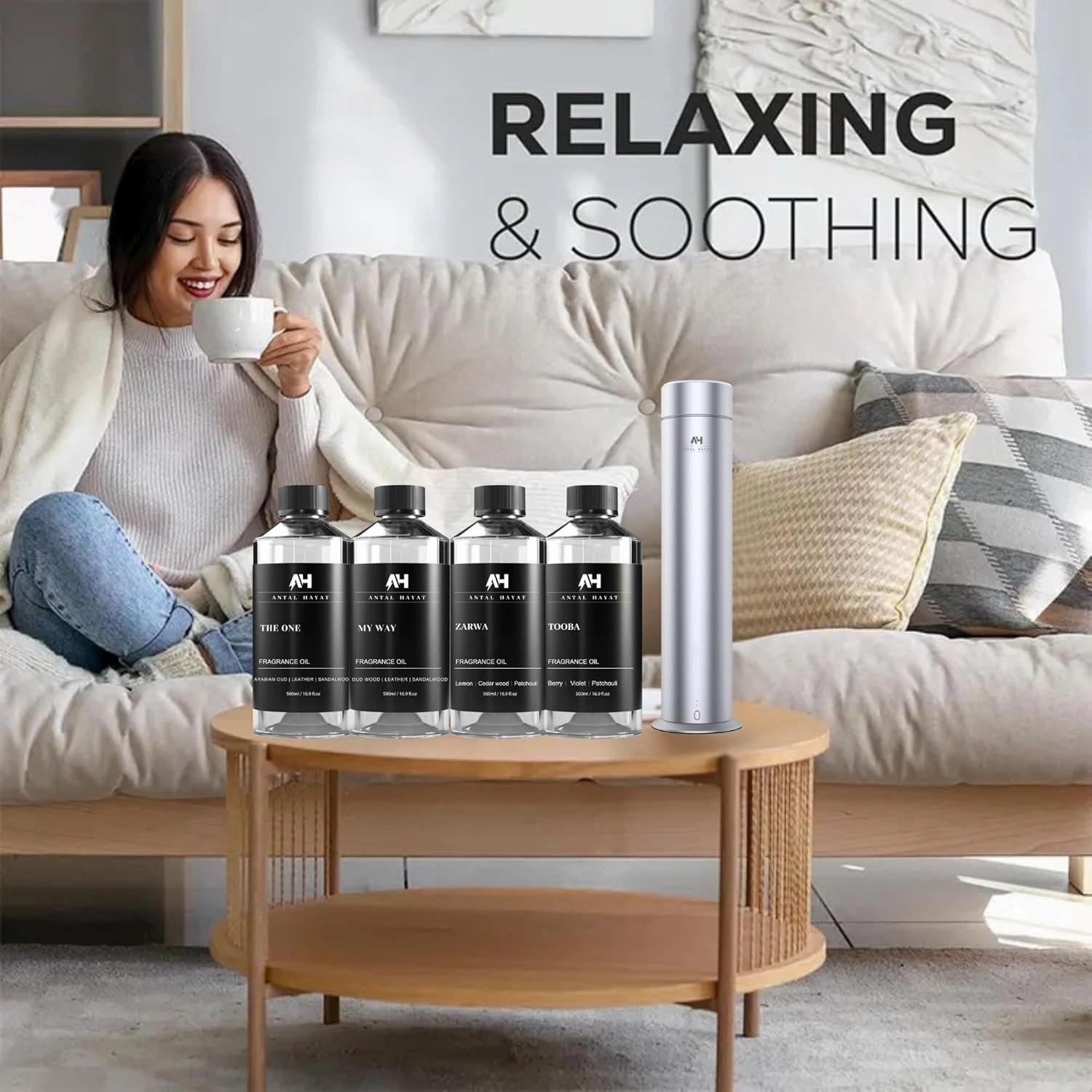 Cabana Diffuser Oil 50mL - Hotel Scented Essential Oils for Home - Lemon, Bergamot, Jasmine, Amber & Musk - Inspired by The Ritz Carlton - Antal Hayat Luxury Aromatherapy Oil