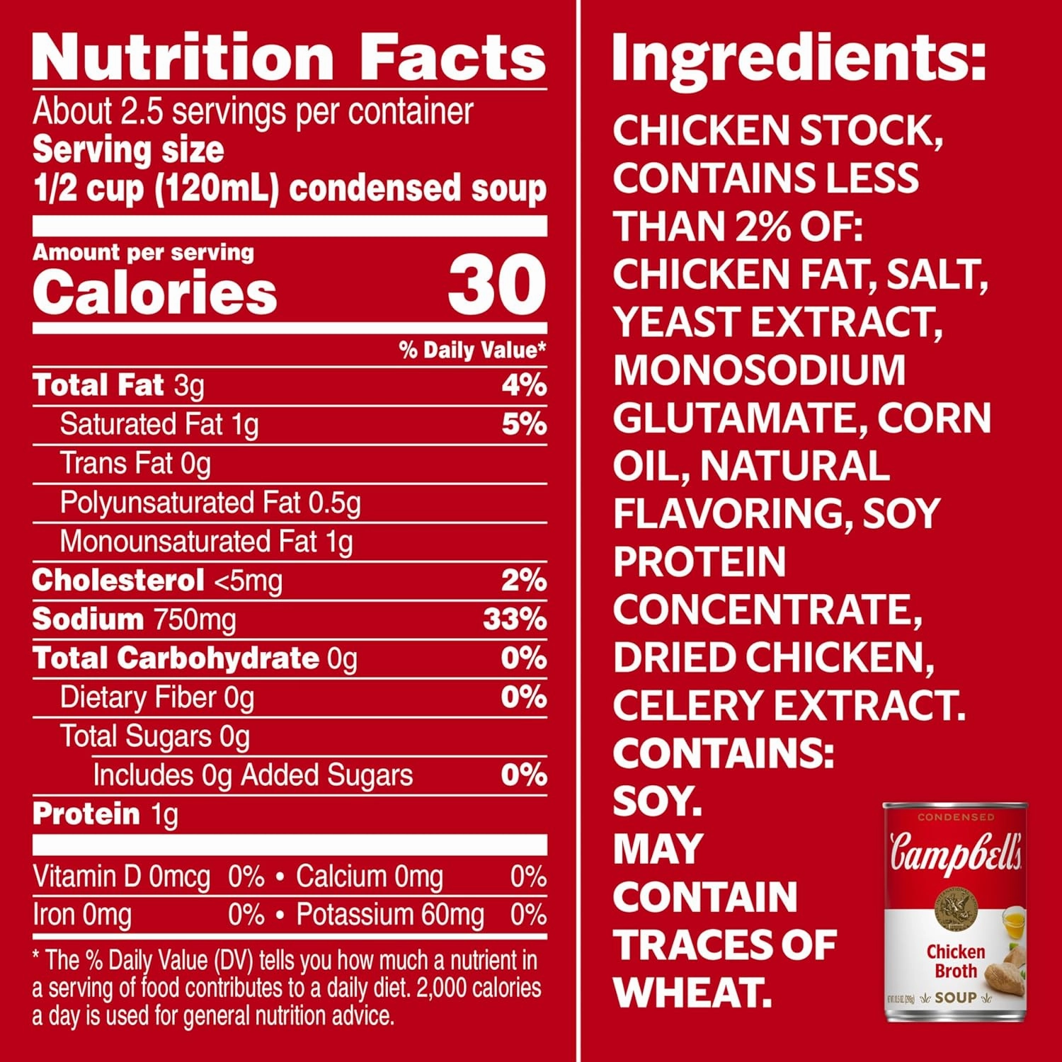 Campbell's Condensed Chicken Broth, 10.5 Ounce Can (Pack of 12)
