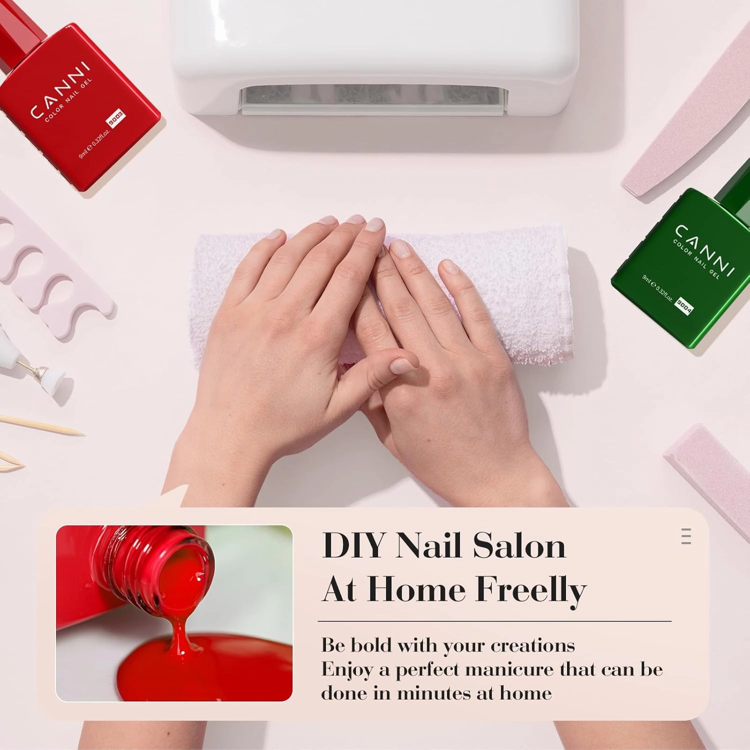 CANNI 6Pcs 9ml Gel Nail Polish Set- White Glitter Gold Emerald Green Burgundy Red Gel Polish Kit Christmas Colors DIY at Home Salon New Year's Gifts for Girls