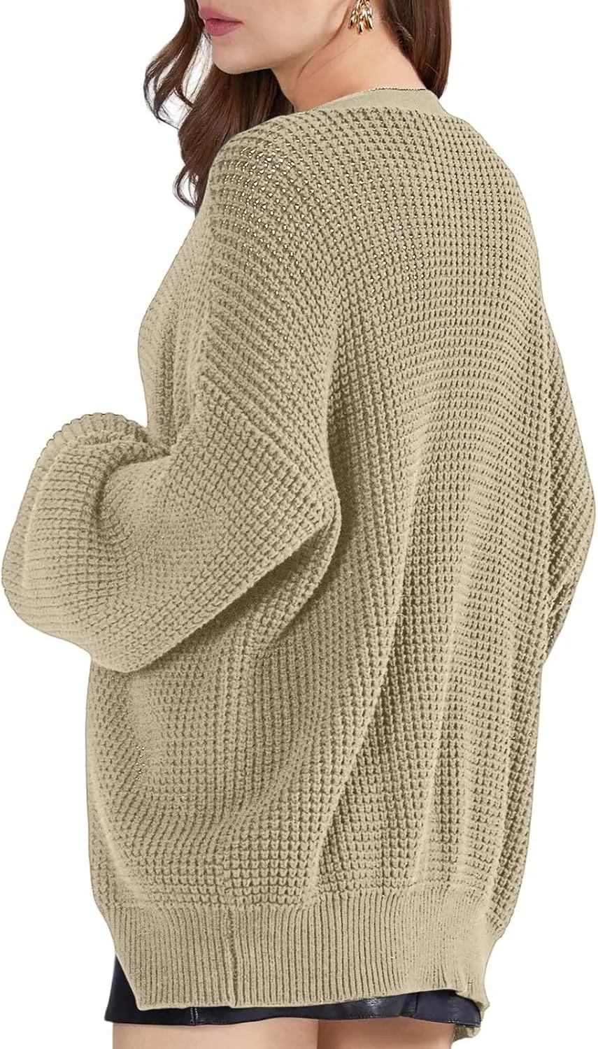 Cardigans for Women Loose Coat Button Down Long Sleeve Oversized Knit Cardigans Casual Soft Drape Fall Cardigan