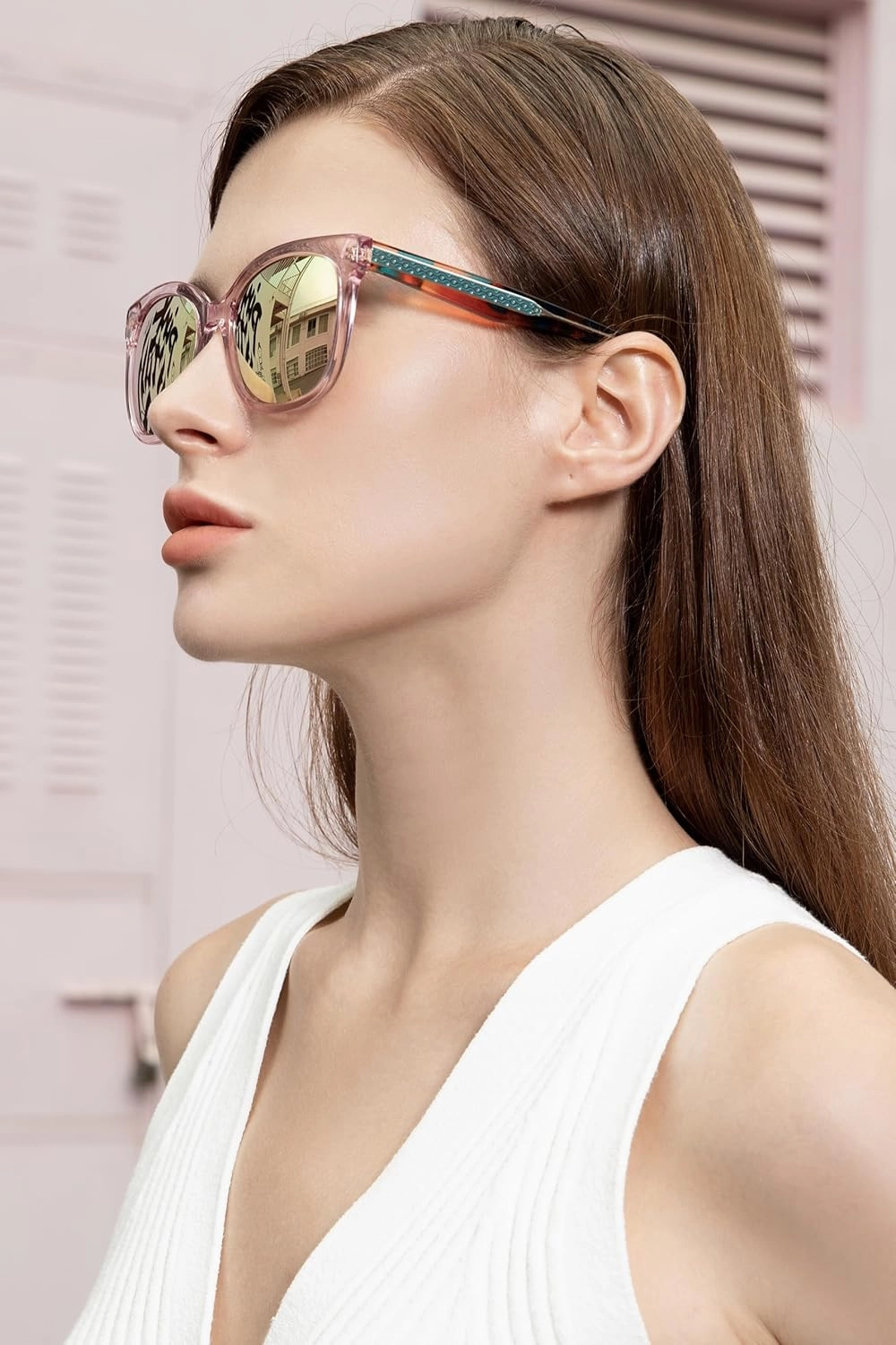 CARFIA Cat Eye Acetate Polarized Sunglasses for Women UV Protection, Retro Ladies Eyewears with Embossed Pattern Wire Core