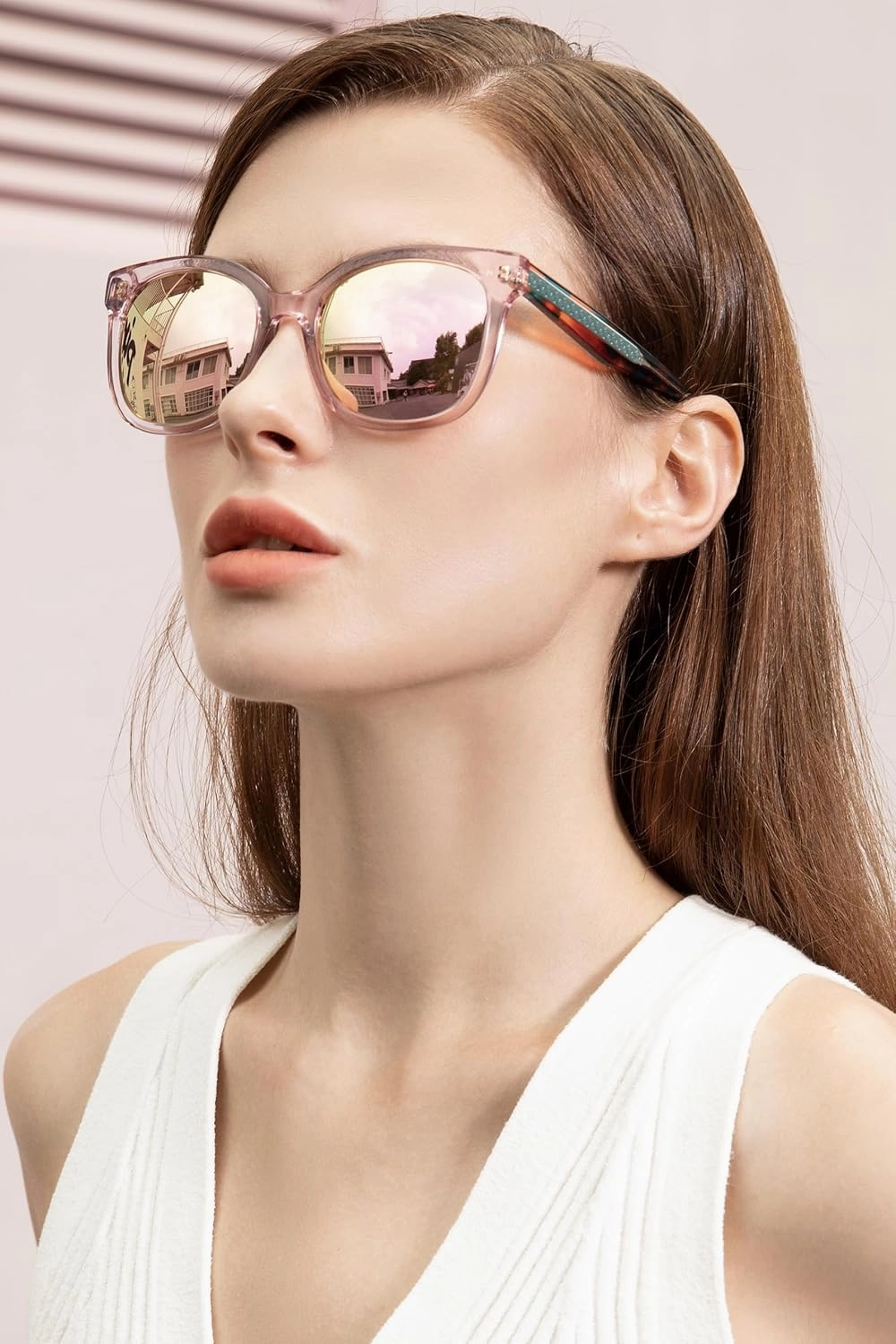 CARFIA Cat Eye Acetate Polarized Sunglasses for Women UV Protection, Retro Ladies Eyewears with Embossed Pattern Wire Core