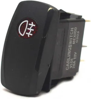 Carling On-Off Contura V Boat Rocker Switch | Fog Light 4 Spade 12V