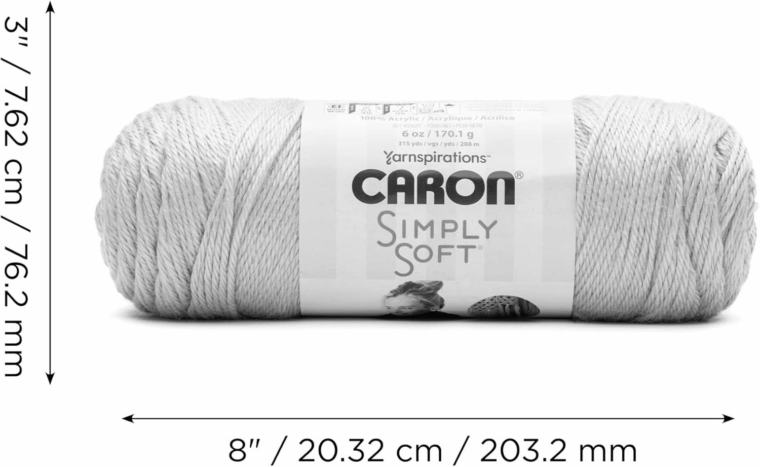 Caron Simply Soft 3-Pack Yarn, 3oz, Gauge 4 Medium Worsted, 100% Acrylic - Light Country Peach - Machine Wash & Dry