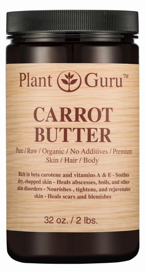 Carrot Butter 32 oz. 100% Pure Raw Fresh Natural Cold Pressed. Skin Body and Hair Moisturizer, DIY Creams, Balms, Lotions, Soaps.