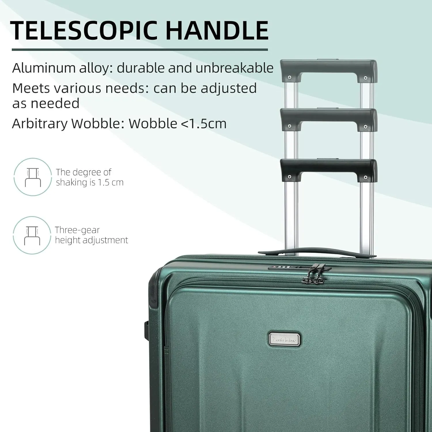 Carry On Luggage, 20 Inch Top Opening Aluminum Frame Lightweight Airline Approved ABS PC Hard Shell Suitcases with Silent Wheels, TSA Lock, Front Pocket & Wet-dry Separated Six-piece Set