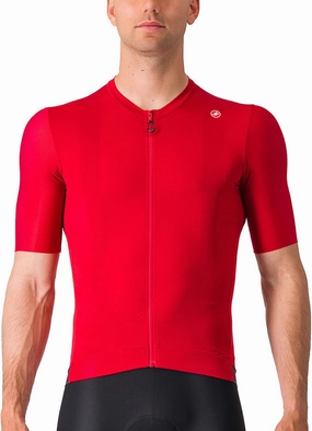 CASTELLI Men’s Espresso Jersey, Quarter Length Sleeve with Breathable Stretch Fabric for Gravel, Cycling & Road Biking - Rich Red/Deep Bordeaux - XX-Large