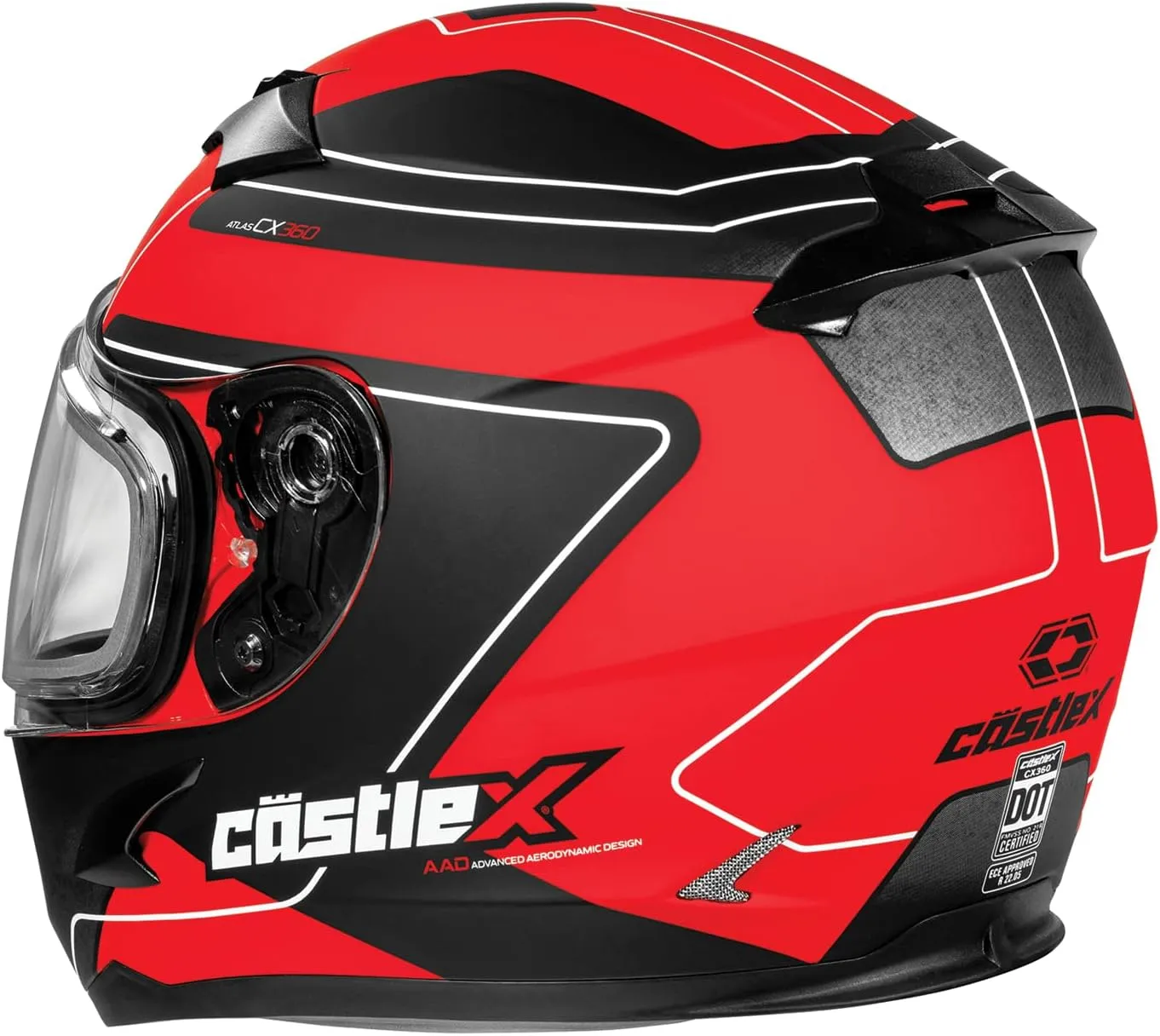 Castle X CX360 Atlas Youth Helmet in Matte Red/Black, Size Medium
