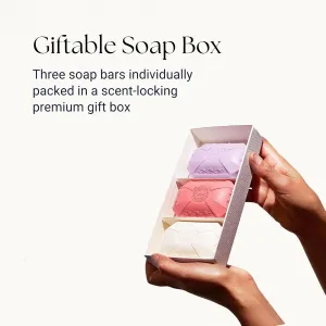 Caswell-Massey Marem Natural Bar Soap for Women, Moisturizing Body Soap Bar for All Skin Types, Made with Essential Oils & Plant-Based Formula for Soft Skin, Made in USA, 3x3.5 oz Gift Set