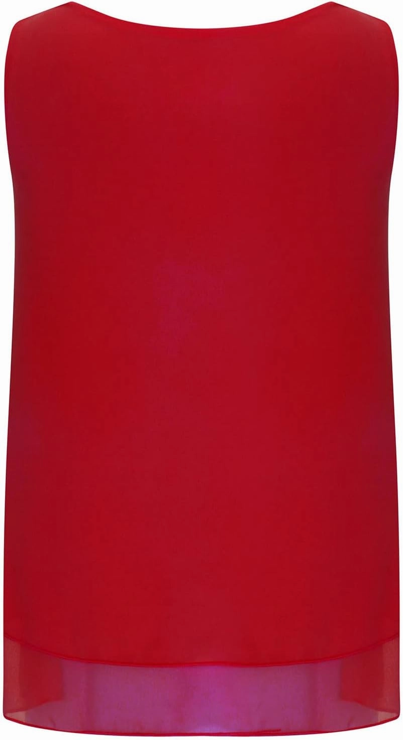 Ceboyel Women Double Layers Hem Blouses Top Scoop Neck Flowy Tank Tops Sleeveless Shirt Tunic Casual Summer Beach Outfits