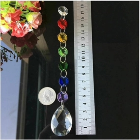Chandelier Crystal Prisms Pendants Octagonal Beads Water Droplets Maple Leaf Crystal Pendant Prism Chandelier Decor Chandelier Crystal Prisms Pendants (Color : 1PC Angel tears)