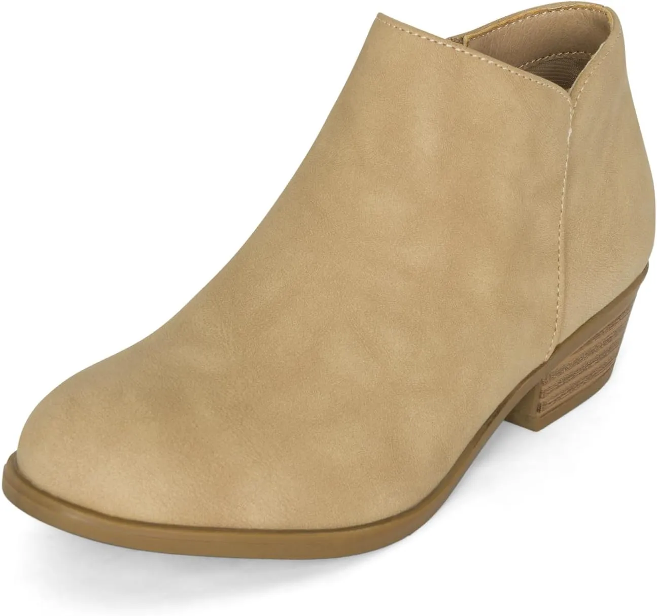 Chariot & Co - Garza IIS- Girls/Kids/Childrens Round Toe Stacked Heel Zipper Western Ankle Boot
