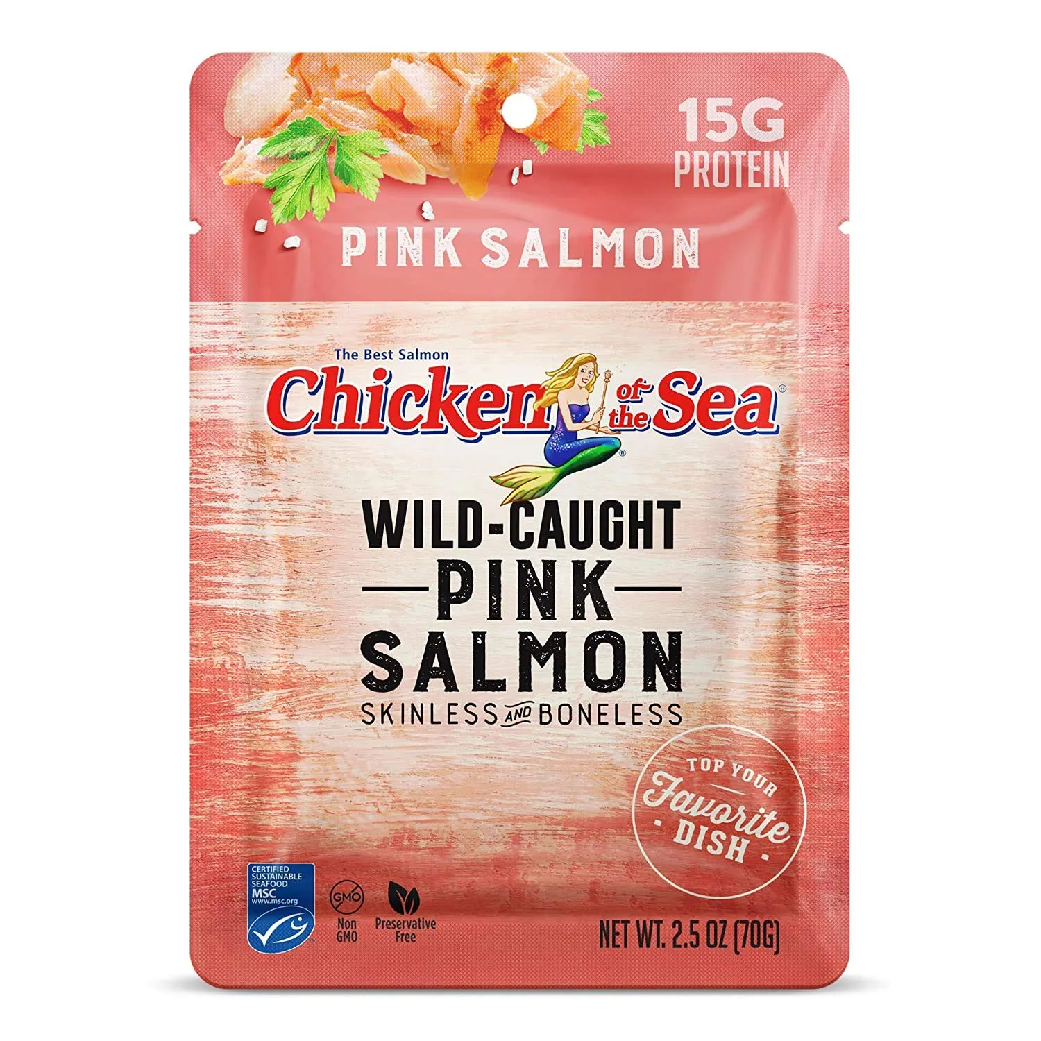 Chicken of the Sea Premium Skinless & Boneless Pink Salmon, 2.5 oz. (Pack of 12), 1 Pack