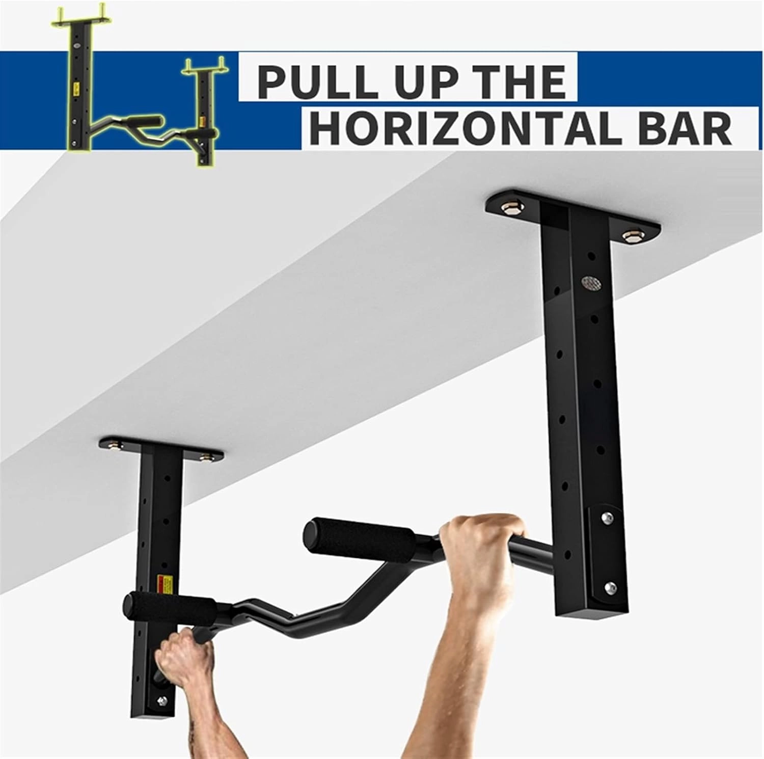 Chin Up Bars Wall-Mounted Chin Up Bar, Ceiling-Beam Hanging Horizontal Bar, Men and Women Upper Body Exercise Bar, Load 300KG