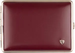Cigarette Case 18 100 / Metal Soft Leather Red / Frame Nickel Matt / Elastic Band / 2 Sides / 111 x 83 x 19 mm / Made in Germany