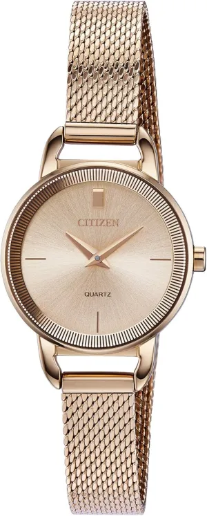 Citizen Quartz Womens Watch, Stainless Steel, Classic, Rose Gold-Tone (Model: EZ7003-51X)