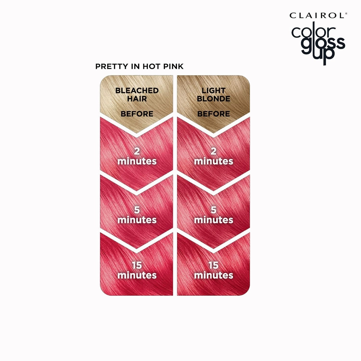 Clairol Color Gloss Up Temporary Hair Dye, Pretty In Hot Pink Hair Color, Pack of 4
