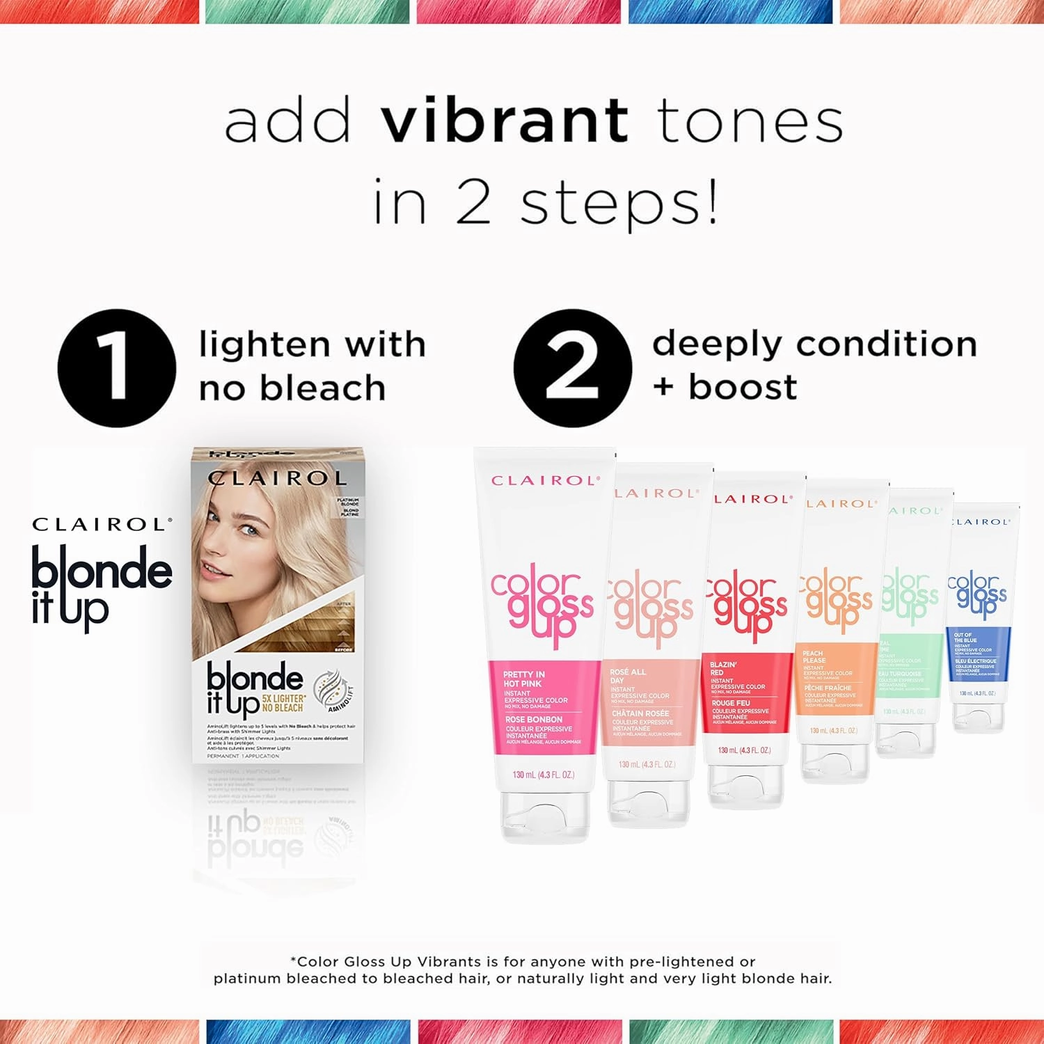 Clairol Color Gloss Up Temporary Hair Dye, Pretty In Hot Pink Hair Color, Pack of 4