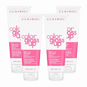 Clairol Color Gloss Up Temporary Hair Dye, Pretty In Hot Pink Hair Color, Pack of 4