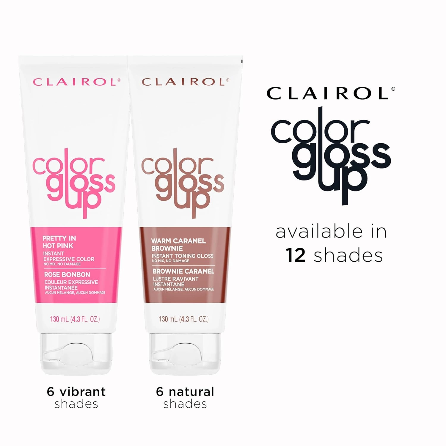 Clairol Color Gloss Up Temporary Hair Dye, Pretty In Hot Pink Hair Color, Pack of 4