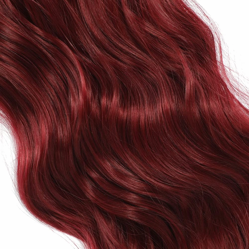 Clip In Red Hair Extensions Clip ins 20Inch Hair Extension Clip Red Hair Extensions Synthetic Thick Hair Piece for Women(Wine Red)