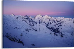 CLSYCYX A Snowy Mountain Range With A Pink Sky In The Background Canvas Art Poster And Wall Art Picture Print Modern Family Bedroom Decor Posters 16x24inch(40x60cm)