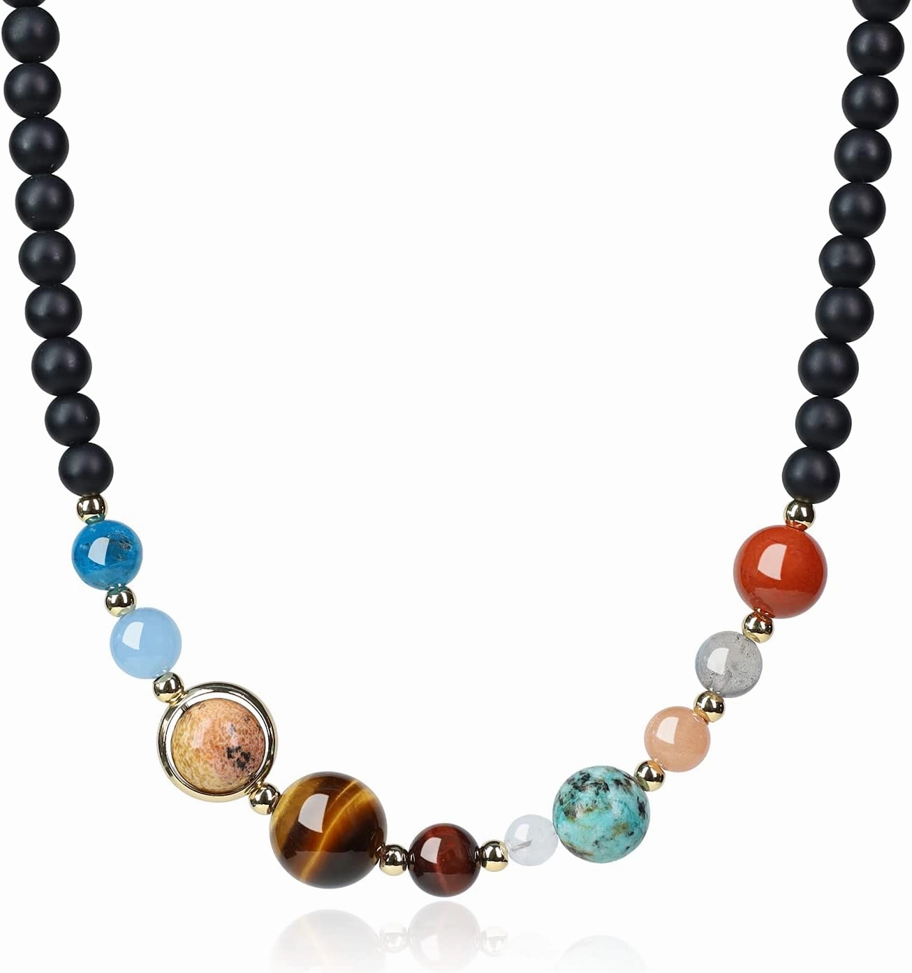 COAI Stone Beaded Solar System Necklace