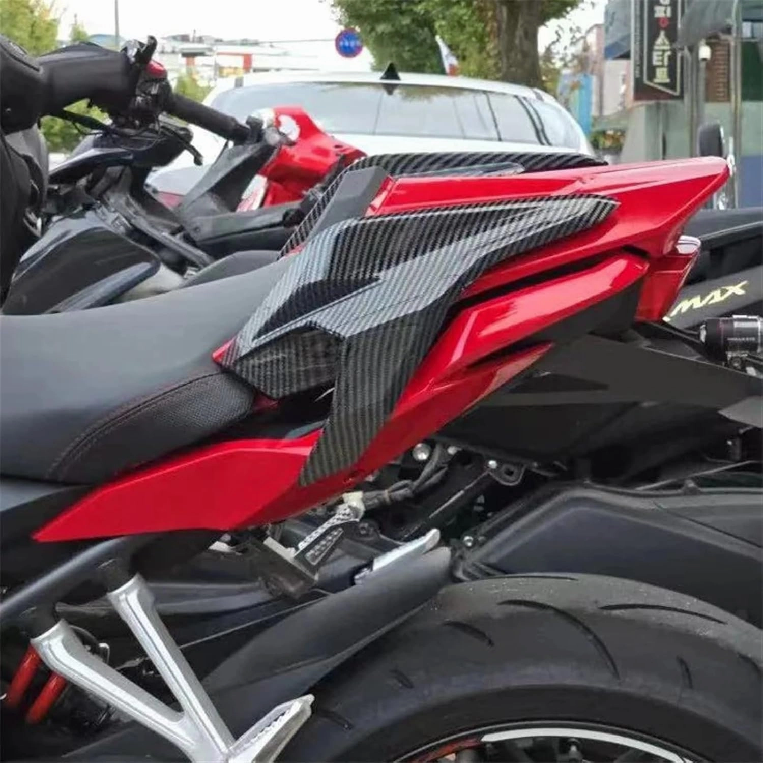 Compatible with H-onda CB CBR 650R 2018 2019 2020 2021 2022 2023 Motorcycle Special Kit Cover and Tail Wing CB650R CBR650R Accessories(Carbon Fiber Look)
