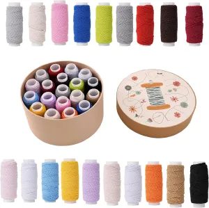 Connimonet 19PCS Elastic Thread 0.6mm,20m Each Spool Elastic Sewing Thread for Sewing Machine,Shirring Elastic Thread for Serger,Overlock Machines Quilting Knitting,Weave,DIY