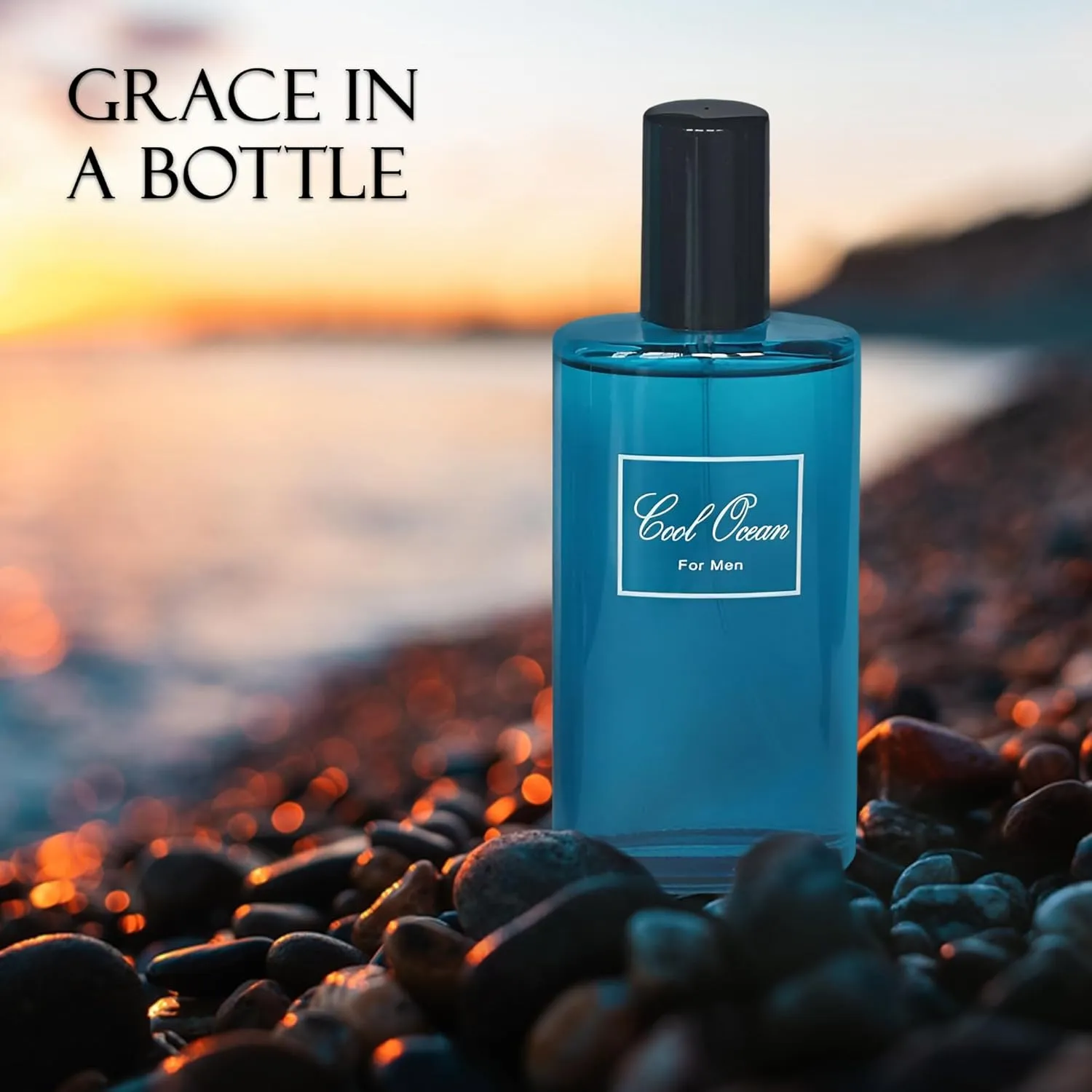 Cool Ocean Couple Set Perfume for Women/Men Eau De Parfum - Amber Floral Jasmine, Bourbon Vanilla & Woods Oriental-Floral Women/Men Cologne with a Modern Twist Elegant 100ml Bottle for Best Gift