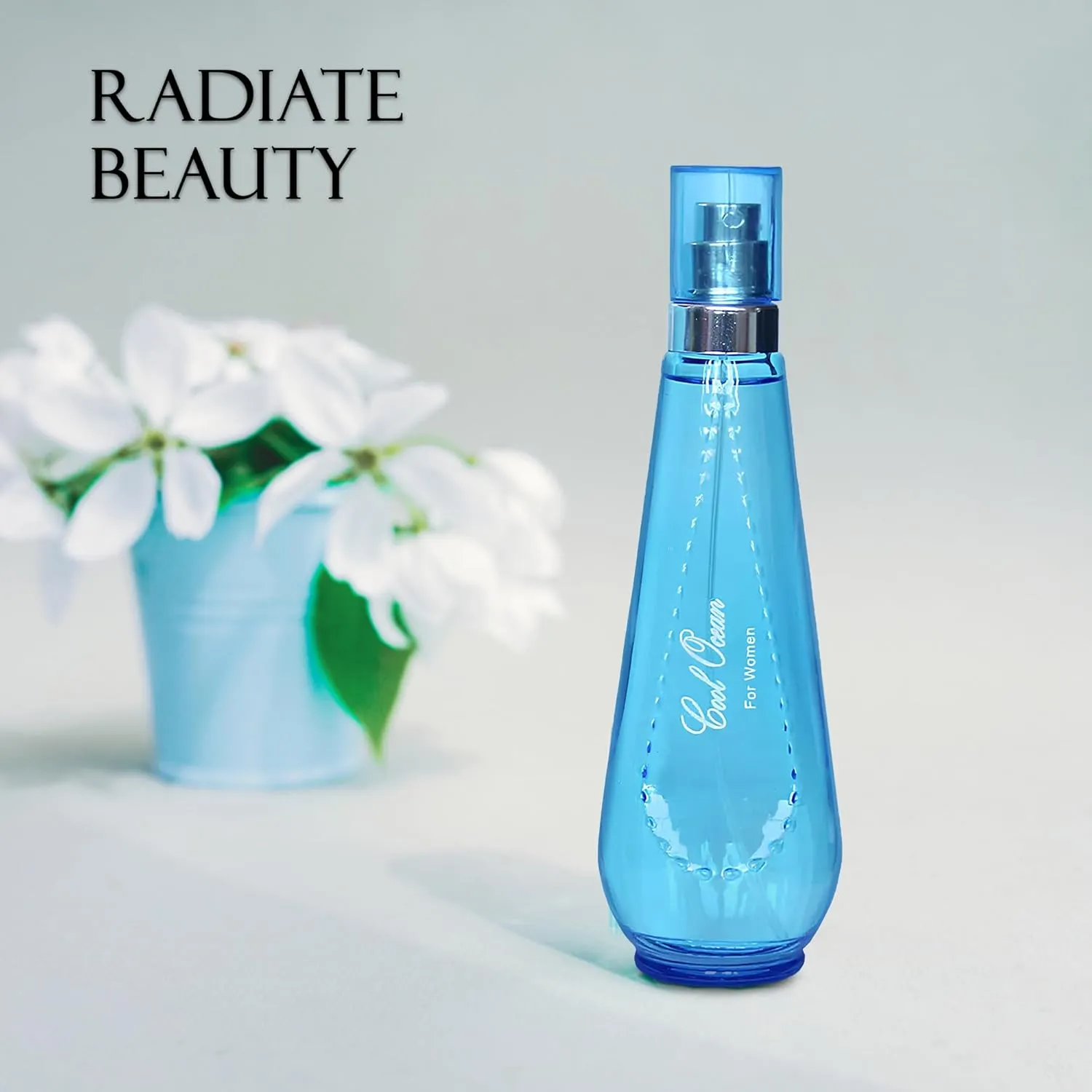 Cool Ocean Couple Set Perfume for Women/Men Eau De Parfum - Amber Floral Jasmine, Bourbon Vanilla & Woods Oriental-Floral Women/Men Cologne with a Modern Twist Elegant 100ml Bottle for Best Gift