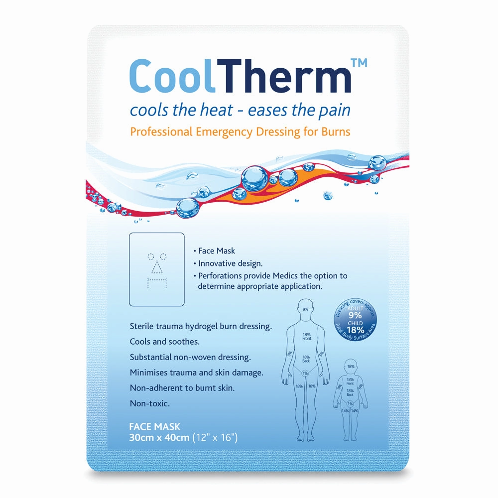 CoolTherm Dual Purpose Face Mask Dressing, Sterile, 30cm x 40cm - Pack of 5