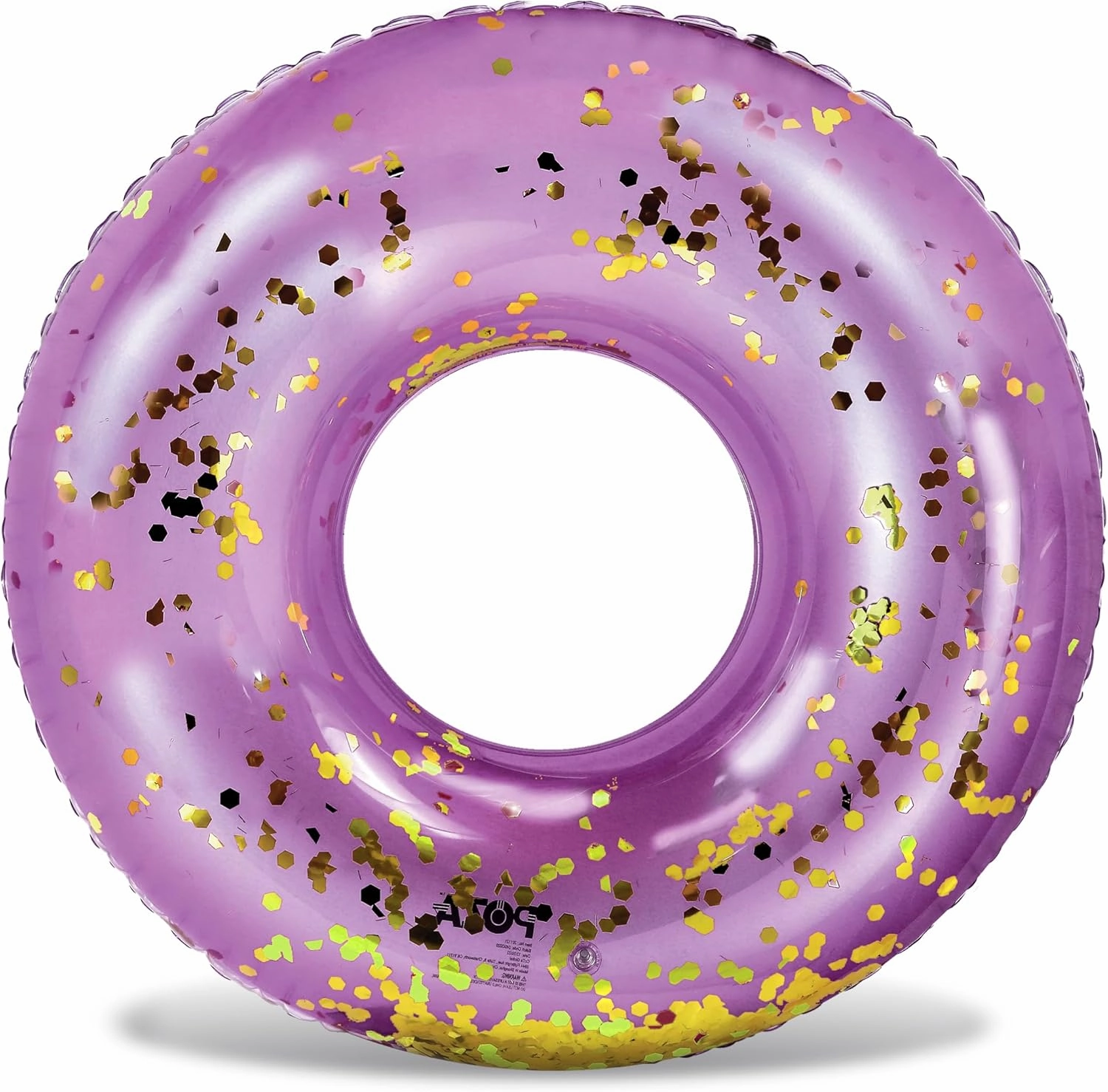 CoTa Global Giant Inflatable Pool Float Tube - Luxurious Pool Ring Float Tube Fun Toy Filled with Sparkle Gold Confetti, Cool Design Pool Tubes for Adults, Kids, and Teens - Purple - 48 Inches