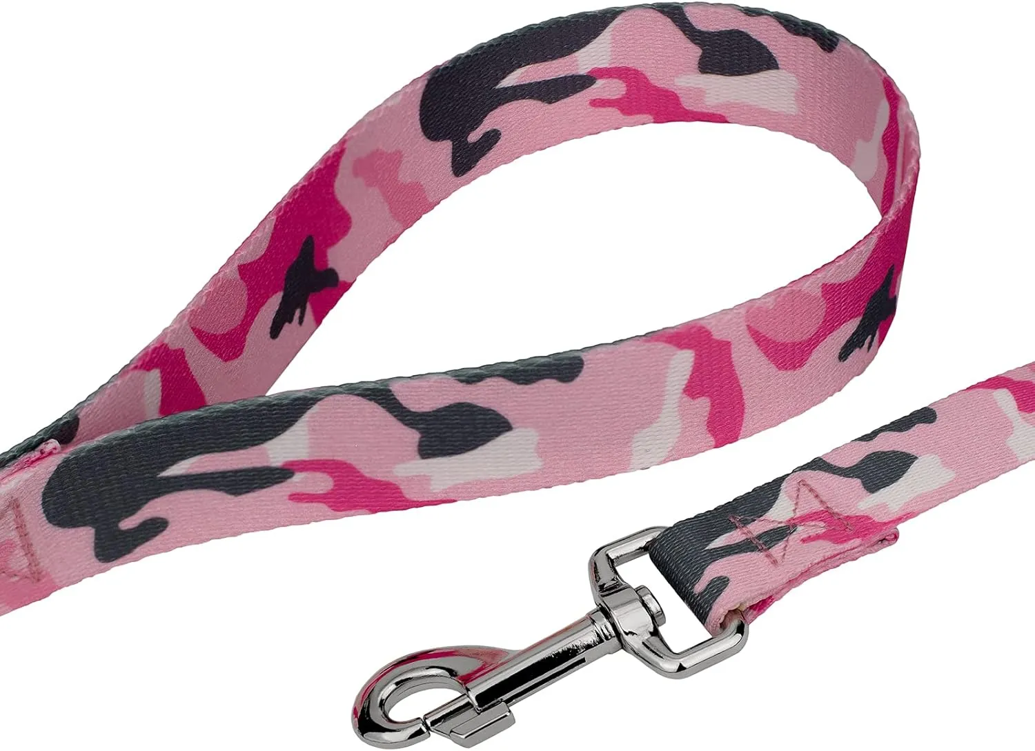Country Brook Petz - Deluxe Pink and Grey Camo Dog Collar and Leash - Camouflage Collection Featuring Rugged Designs (5/8 Inch, Small)