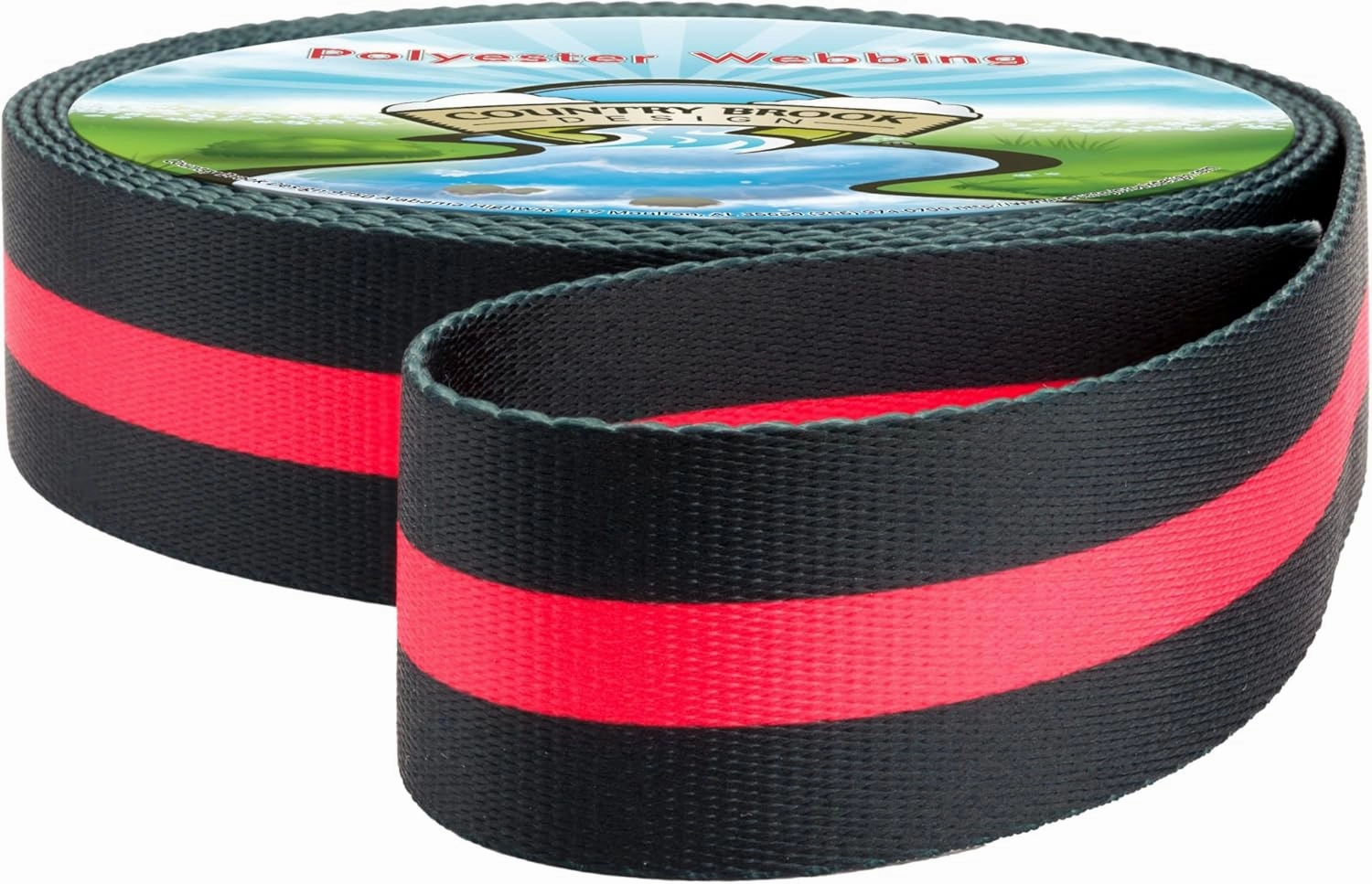 Country Brook Design - Thin Red Line Polyester Webbing