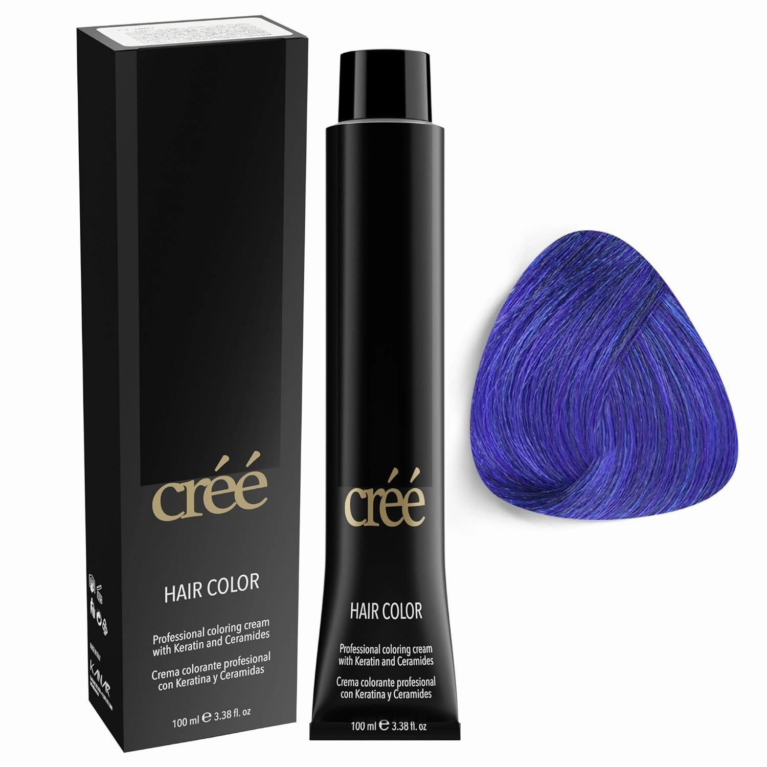 Cree Professional Blue - Permanent Hair Color - Long Lasting, Rich Vibrant - Gray Coverage 100ml - 3.4 fl.oz.