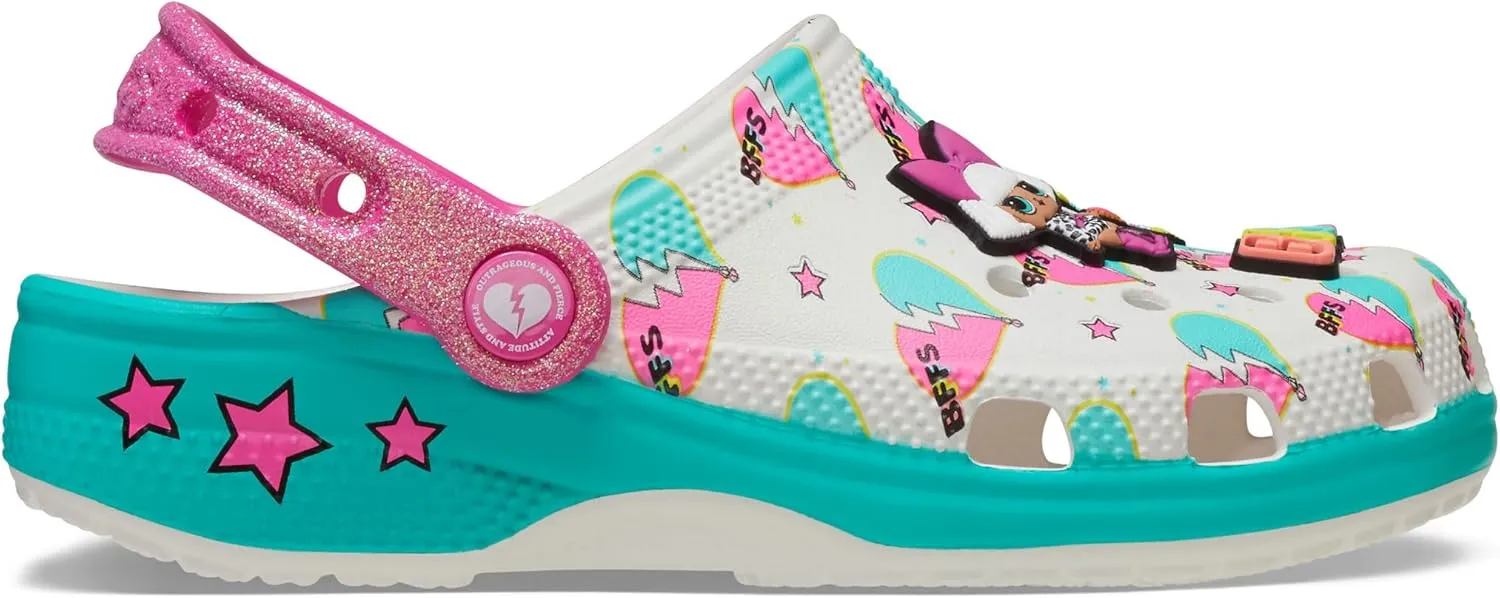 Crocs Kids LOL Surprise Diva Classic Toddler Clogs – Glitter Outsole – EVA Outsole & Midsole – Crocs Comfort™