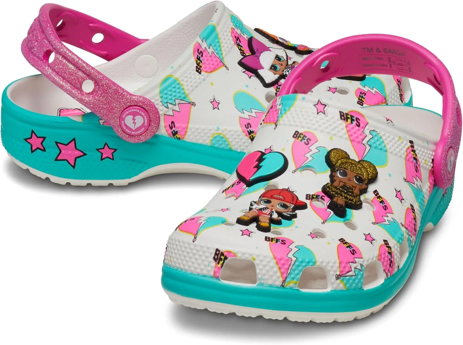 Crocs Kids LOL Surprise Diva Classic Toddler Clogs – Glitter Outsole – EVA Outsole & Midsole – Crocs Comfort™