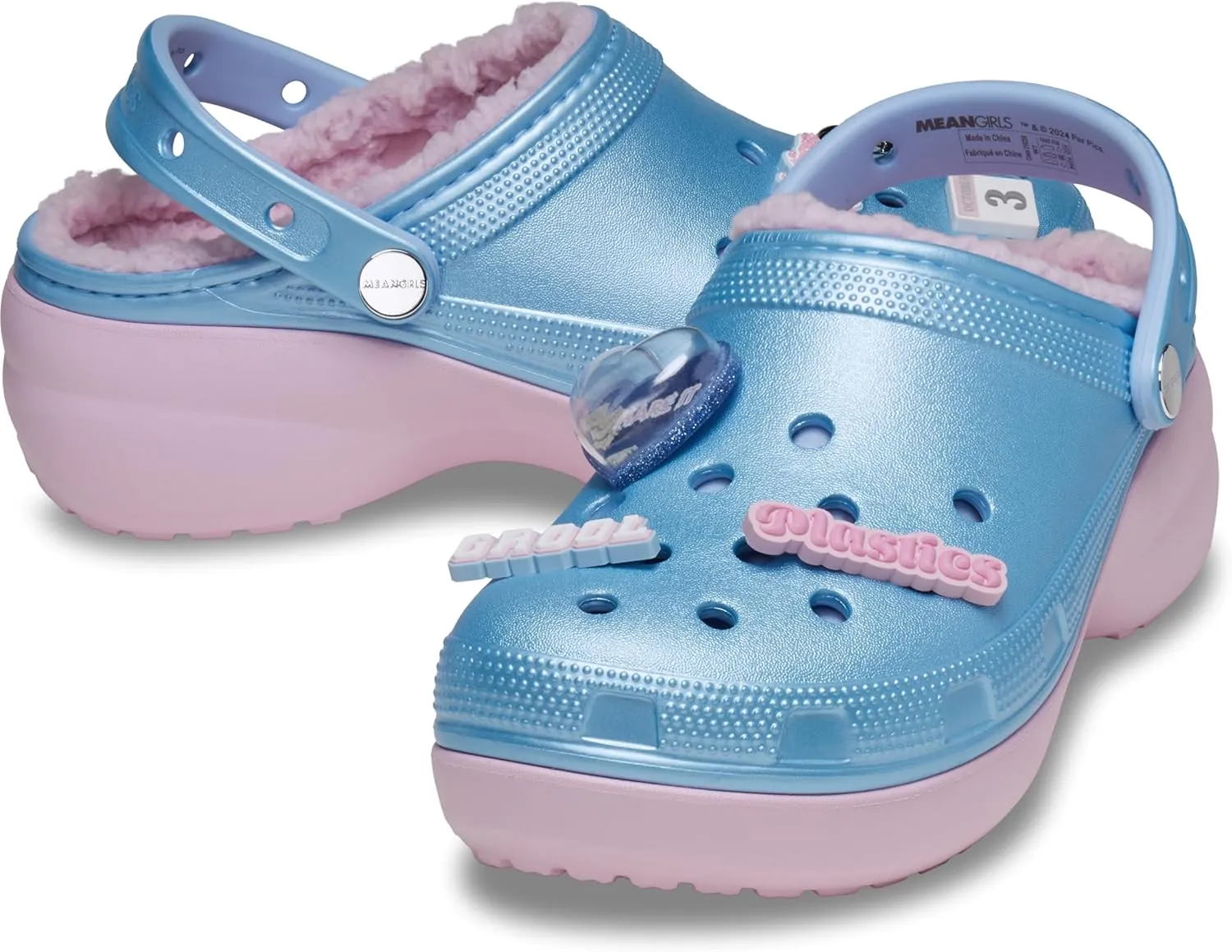 Crocs Women's Mean Girls Classic Platform Clogs, Platform Shoes for Women, Multi