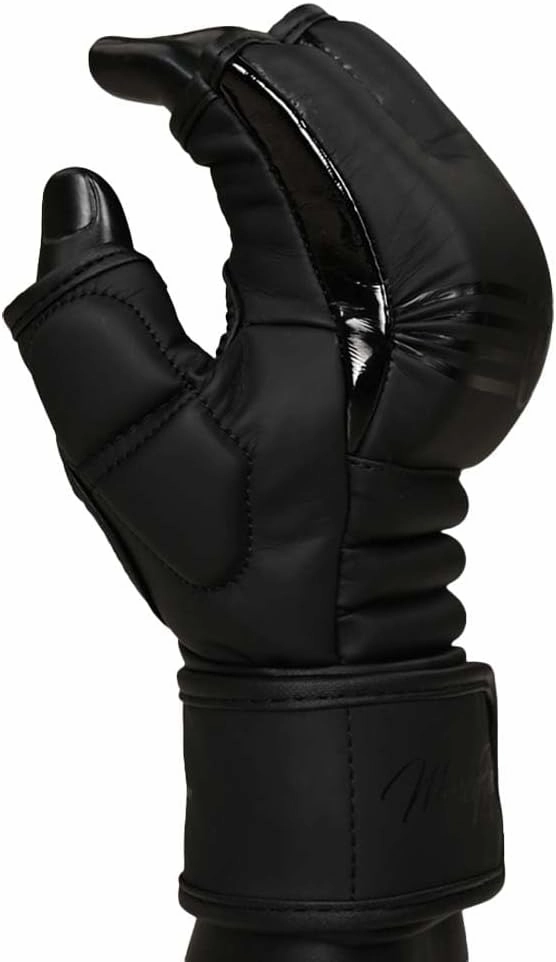 Crown MMA Gloves for Men & Women Martial Arts Punching Bag Gloves, UFC Grappling Fighting & Kickboxing Gloves Pre-Curved Half Finger Boxing Sparring Glove