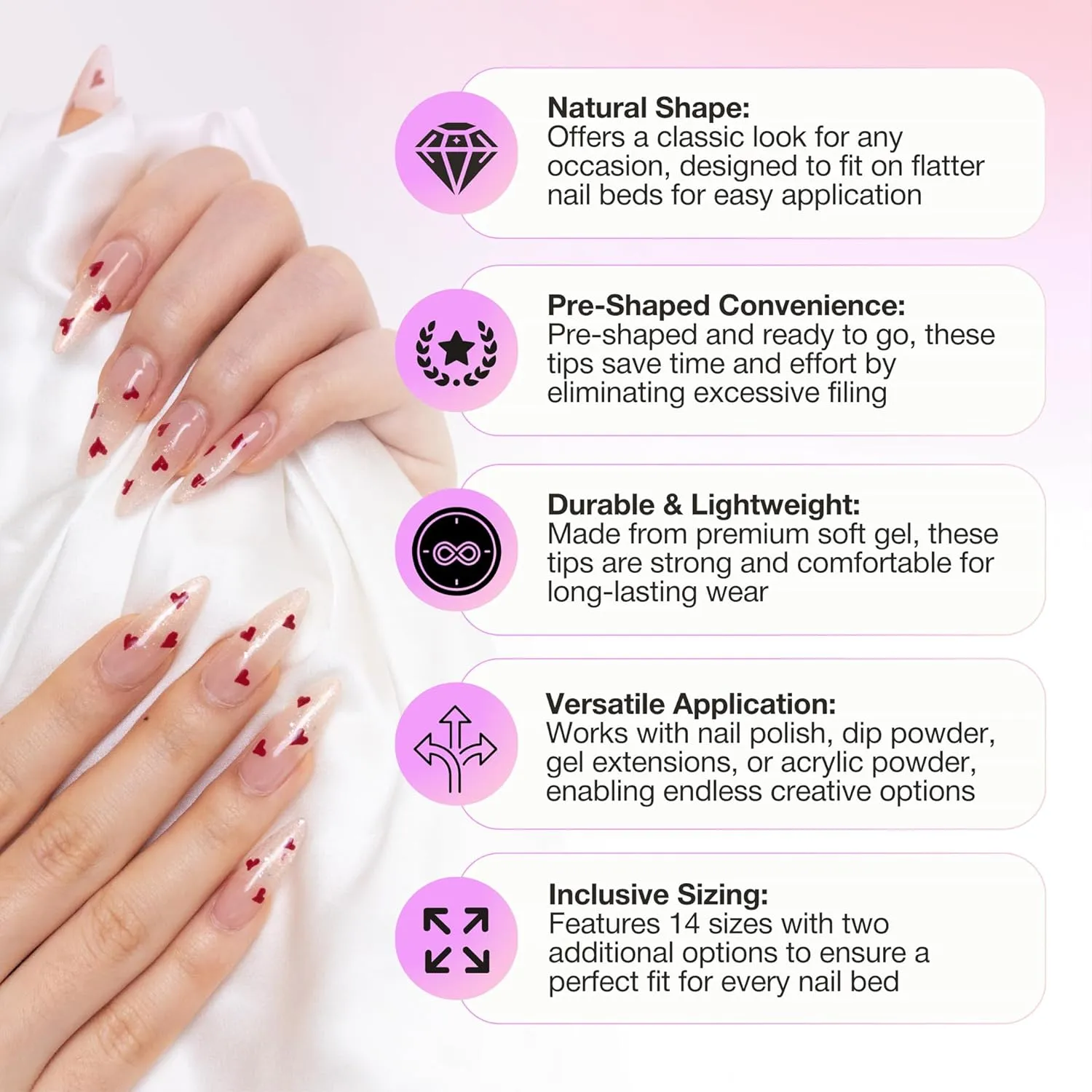 Curacoro Natural Nail Soft Gel Tips - 420Pcs Soft Gel Nail Extension, 14 Sizes Clear Full Cover Acrylic Tips, Long-Lasting Salon Quality, Easy to Wear & Natural Look