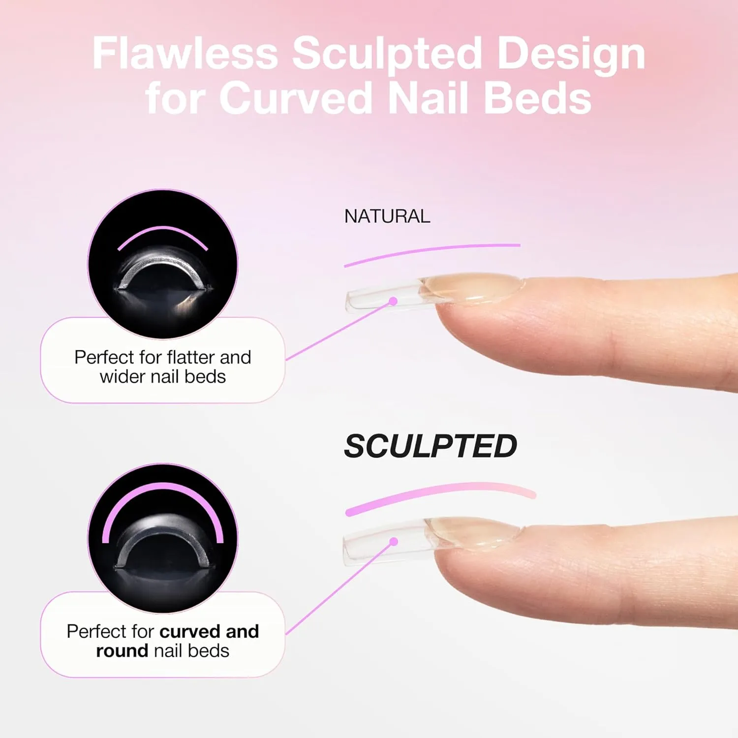 Curacoro Natural Nail Soft Gel Tips - 420Pcs Soft Gel Nail Extension, 14 Sizes Clear Full Cover Acrylic Tips, Long-Lasting Salon Quality, Easy to Wear & Natural Look