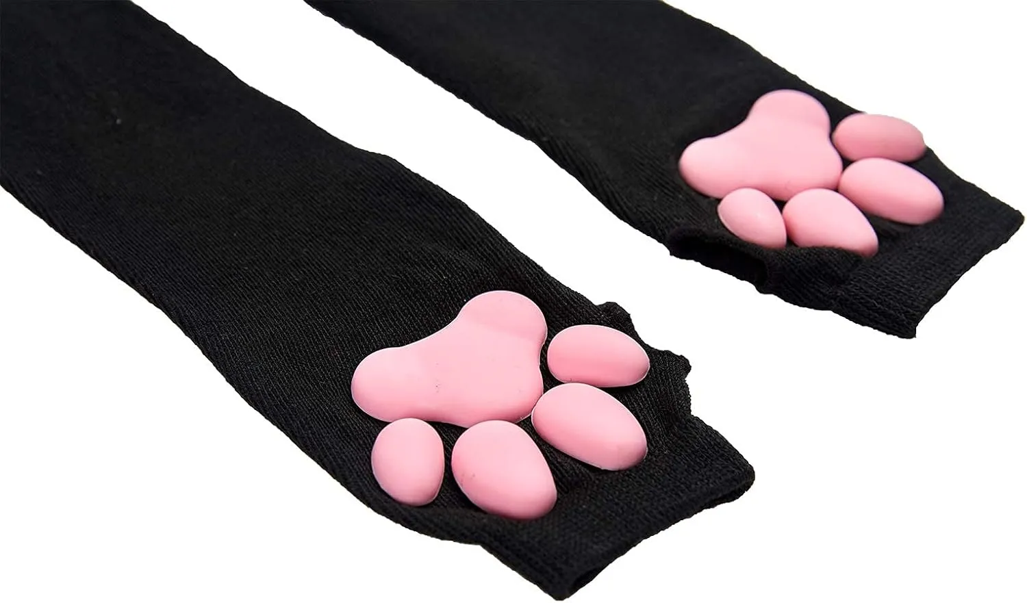 Cute Cat Paw Mittens Gloves, Kawaii Cat Cosplay Kawaii Soft 3D Toes Beans Fingerless Cat Claw Paws Pad Sleeve
