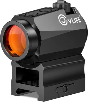 CVLIFE JackalHowl Red Dot Sight, Motion Awake 2 MOA Red Dot Optics, IPX7 Waterproof & Fogproof, 50,000H Battery Life, 1x20mm Compact Red Dot Scope for 21mm Picatinny Rail, Absolute Co-Witness