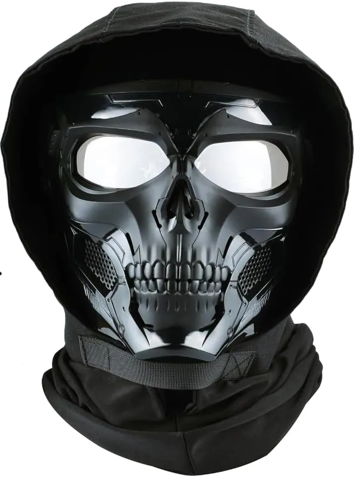 Cyberpunk Mask Full Face Tactical Face Mask | Airsoft Mask Full Face Anti-Fog | Techwear Cyberpunk Helmet Gas Mask Cosplay Armor | Airsoft Facemask for Men