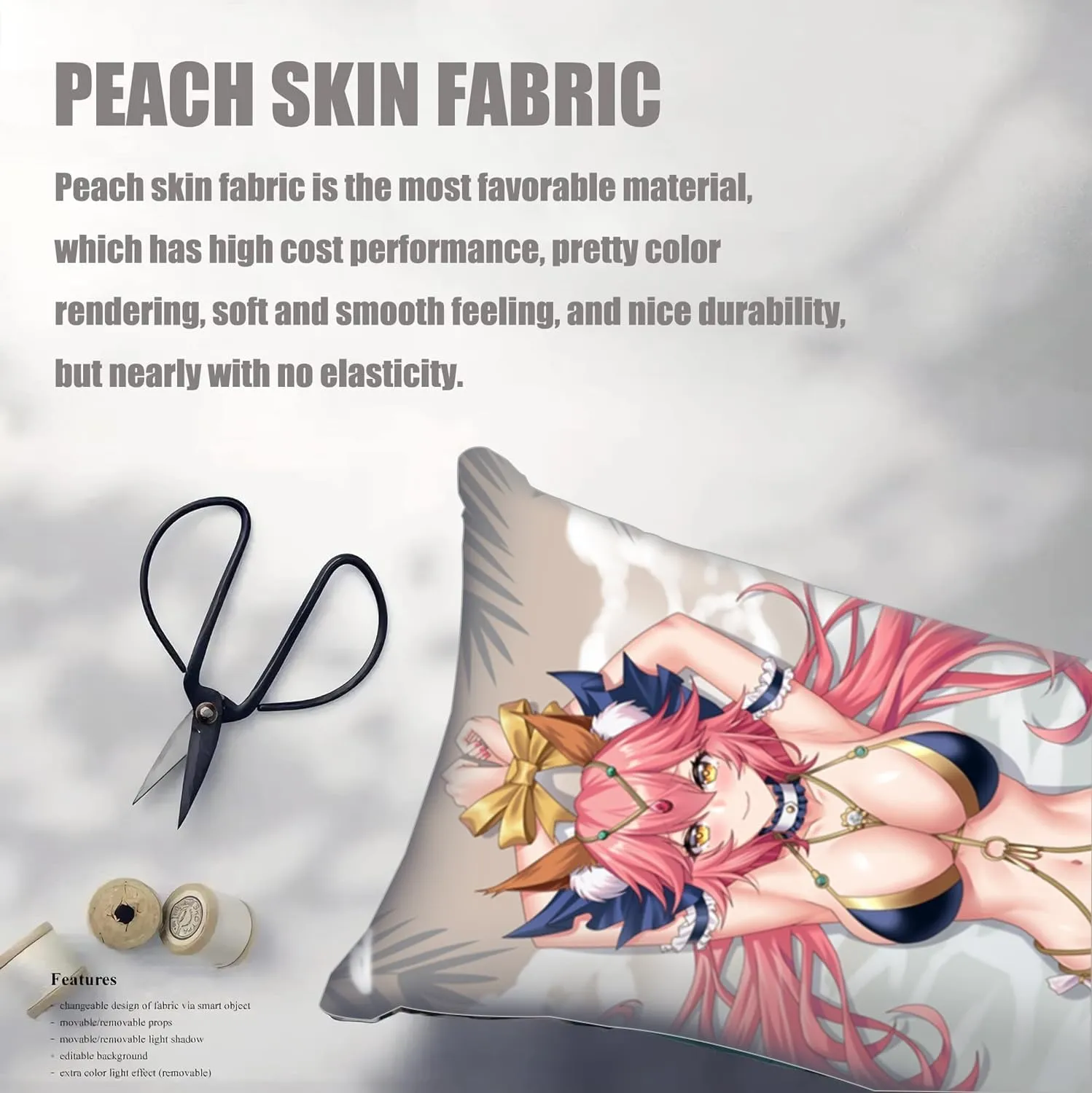 Dakimakura Anime Fate Hugging Body Pillow Case, 19""x59"" Throw Pillow Cover, Double-Sided Print Bedding Decorative Pillowcase (Tamamo no Mae)