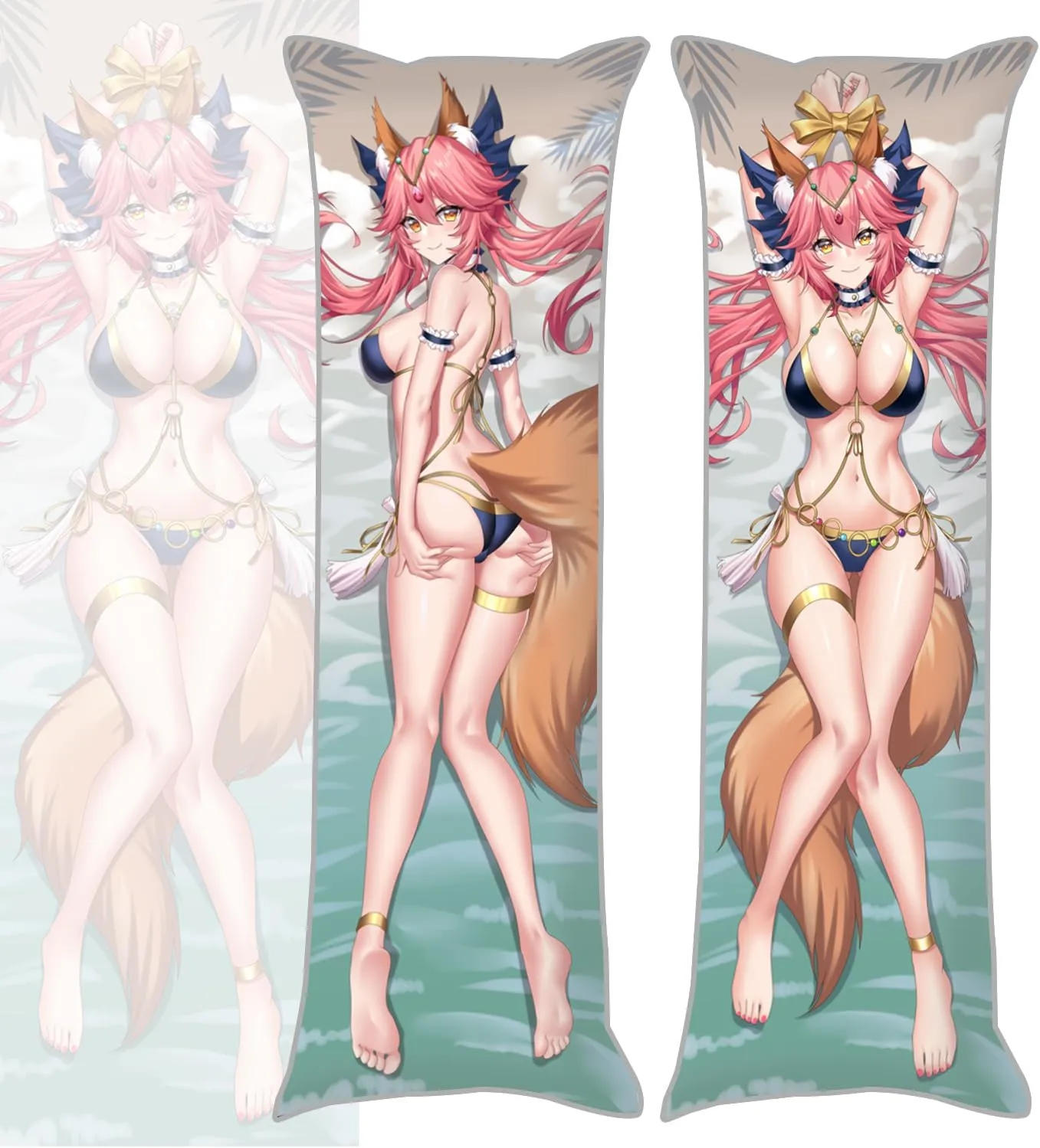 Dakimakura Anime Fate Hugging Body Pillow Case, 19""x59"" Throw Pillow Cover, Double-Sided Print Bedding Decorative Pillowcase (Tamamo no Mae)